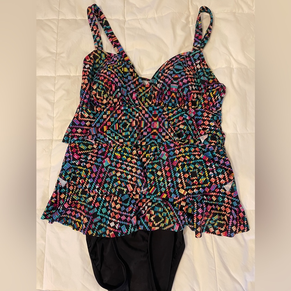 Tiered one piece swimsuit